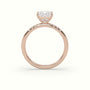 Princess Cut Diamond Pave Engagement Ring — Rose Gold