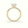 Princess Cut Diamond Pave Engagement Ring — Yellow Gold