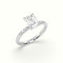 Radiant Cut Diamond Pave Engagement Ring — White Gold