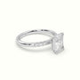 Radiant Cut Diamond Pave Engagement Ring — White Gold