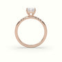 Radiant Cut Diamond Pave Engagement Ring — Rose Gold