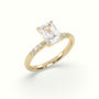 Radiant Cut Diamond Pave Engagement Ring — Yellow Gold