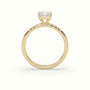 Radiant Cut Diamond Pave Engagement Ring — Yellow Gold