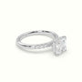 Asscher Cut Diamond Pave Engagement Ring — White Gold