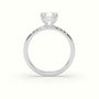 Asscher Cut Diamond Pave Engagement Ring — White Gold
