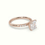 Asscher Cut Diamond Pave Engagement Ring — Rose Gold