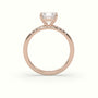 Asscher Cut Diamond Pave Engagement Ring — Rose Gold