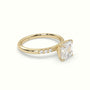 Asscher Cut Diamond Pave Engagement Ring — Yellow Gold