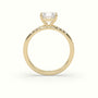 Asscher Cut Diamond Pave Engagement Ring — Yellow Gold