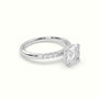 Cushion Cut Diamond Pave Engagement Ring — White Gold