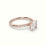 Cushion Cut Diamond Pave Engagement Ring — Rose Gold