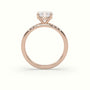 Cushion Cut Diamond Pave Engagement Ring — Rose Gold