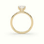 Cushion Cut Diamond Pave Engagement Ring — Yellow Gold