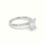Emerald Cut Diamond Pave Engagement Ring — White Gold
