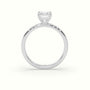 Emerald Cut Diamond Pave Engagement Ring — White Gold