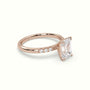 Emerald Cut Diamond Pave Engagement Ring — Rose Gold