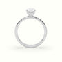 Oval Cut Diamond Pave Engagement Ring — White Gold