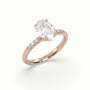 Oval Cut Diamond Pave Engagement Ring — Rose Gold