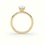 Oval Cut Diamond Pave Engagement Ring — Yellow Gold