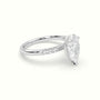Pear Cut Diamond Pave Engagement Ring — White Gold