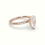 Pear Cut Diamond Pave Engagement Ring — Rose Gold