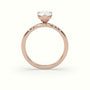Pear Cut Diamond Pave Engagement Ring — Rose Gold