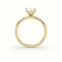 Pear Cut Diamond Pave Engagement Ring — Yellow Gold