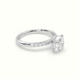 Round Cut Diamond Pave Engagement Ring — White Gold