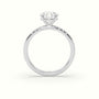 Round Cut Diamond Pave Engagement Ring — White Gold