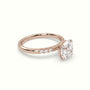 Round Cut Diamond Pave Engagement Ring — Rose Gold