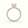 Round Cut Diamond Pave Engagement Ring — Rose Gold