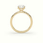 Round Cut Diamond Pave Engagement Ring — Yellow Gold