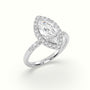 Marquise Cut Diamond Halo Engagement Ring — White Gold