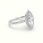 Marquise Cut Diamond Halo Engagement Ring — White Gold