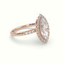 Marquise Cut Diamond Halo Engagement Ring — Rose Gold