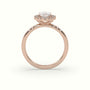 Marquise Cut Diamond Halo Engagement Ring — Rose Gold