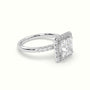 Princess Cut Halo Diamond Engagement Ring — White Gold