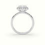 Princess Cut Halo Diamond Engagement Ring — White Gold