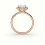 Princess Cut Halo Diamond Engagement Ring — Rose Gold