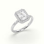 Radiant Cut Halo Diamond Engagement Ring — White Gold