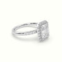 Radiant Cut Halo Diamond Engagement Ring — White Gold