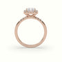Radiant Cut Halo Diamond Engagement Ring — Rose Gold