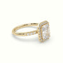Radiant Cut Halo Diamond Engagement Ring — Yellow Gold