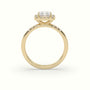 Radiant Cut Halo Diamond Engagement Ring — Yellow Gold