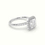 Asscher Cut Halo Diamond Engagement Ring — White Gold