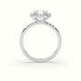 Asscher Cut Halo Diamond Engagement Ring — White Gold