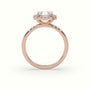 Asscher Cut Halo Diamond Engagement Ring — Rose Gold