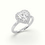 Heart Cut Halo Diamond Engagement Ring — White Gold