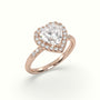 Heart Cut Halo Diamond Engagement Ring — Rose Gold