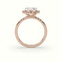 Heart Cut Halo Diamond Engagement Ring — Rose Gold